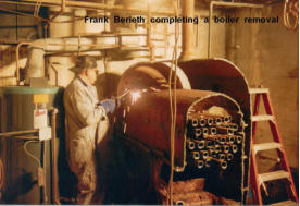 Frank Berleth completing a boiler removal
