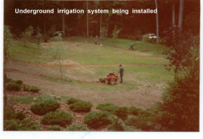 Underground irrigation system being installed