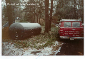 Buried oil tank installation